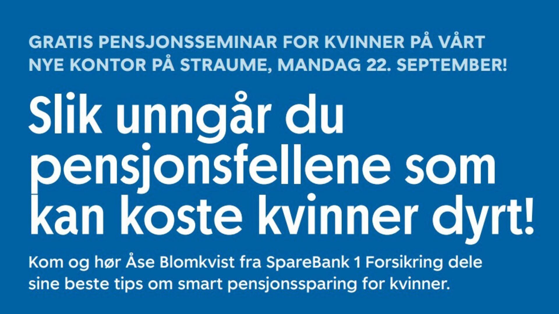 Pensjonsseminar for kvinner